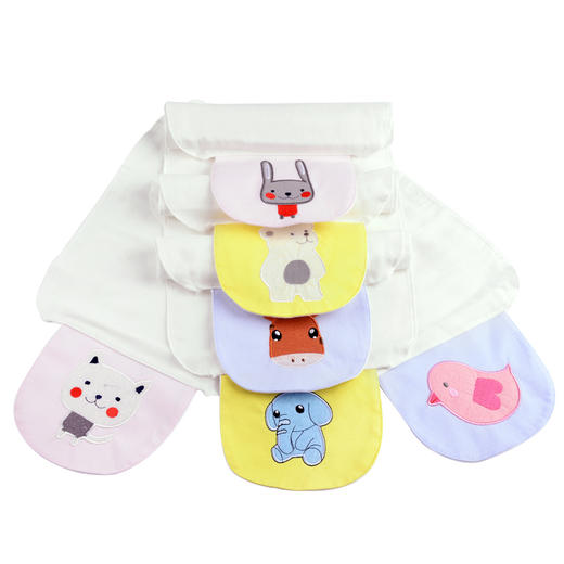 zolitt吸汗巾儿童纯棉幼儿园婴儿宝宝吸隔汗巾纱布垫背全棉（6条装）入3-6岁 商品图2