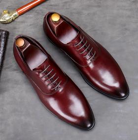 【服饰鞋包】头层牛皮男士商务皮鞋大码系带低帮牛皮手工男式正装单鞋