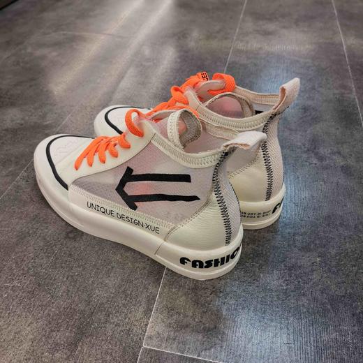 lfgj jeans AE107 春款网纱牛皮拼接板鞋设计师女鞋 商品图10