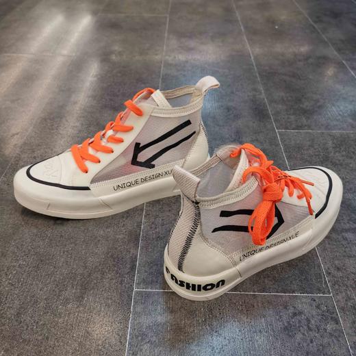 lfgj jeans AE107 春款网纱牛皮拼接板鞋设计师女鞋 商品图11