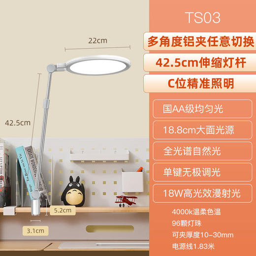 【孩视宝】书桌可调节夹灯TS03 商品图9