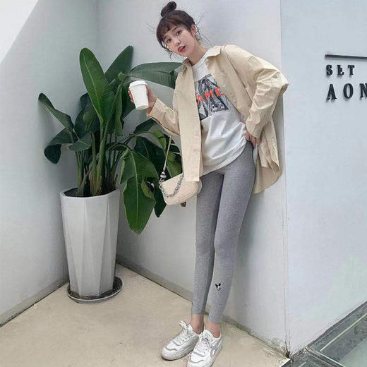 螺纹打底裤女字母刺绣紧身外穿打底都可xz3613   xz3615 商品图9