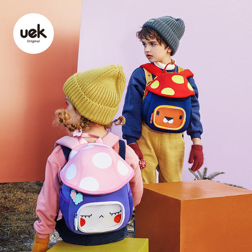uek书包儿童幼儿园3-5岁可爱背包女孩男童小书包蘑菇包儿童双肩包 商品图0