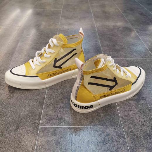 lfgj jeans AE107 春款网纱牛皮拼接板鞋设计师女鞋 商品图5