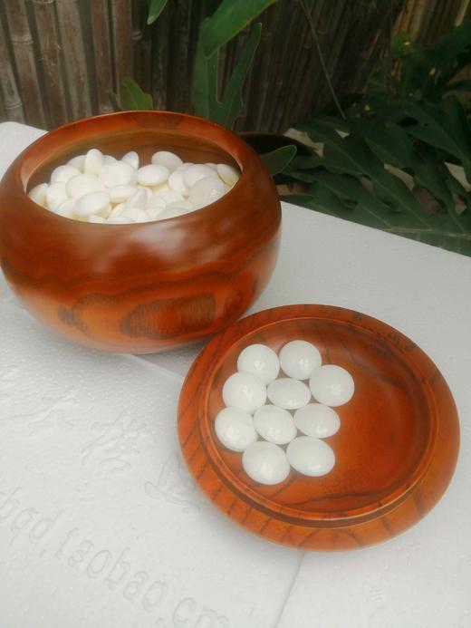 双面凸亮光砗磲黑曜石围棋配大号金丝栗木罐 商品图3