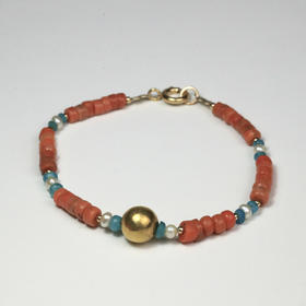 南亚中古金珠多彩混搭手串