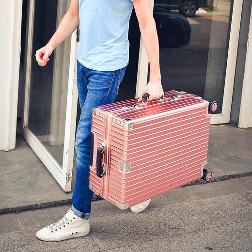 【黛黛安}黛黛安复古全铝镁合金拉杆箱商务行李箱男20寸万向轮24寸旅行箱登机箱 商品图2