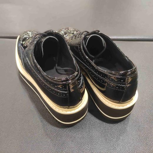 LFGJ 4103  漆皮英伦女鞋布洛克松糕女鞋春季真皮单鞋雕花 商品图5