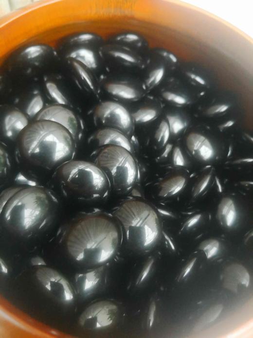 双面凸亮光砗磲黑曜石围棋配大号金丝栗木罐 商品图7