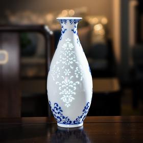 富玉玲珑花瓶卧室陶瓷器中式居家装饰品花瓶-观音瓶