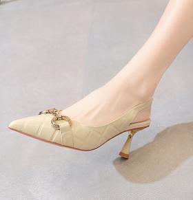 lfgj  jeans  BM301  时尚尖头后空跟鞋