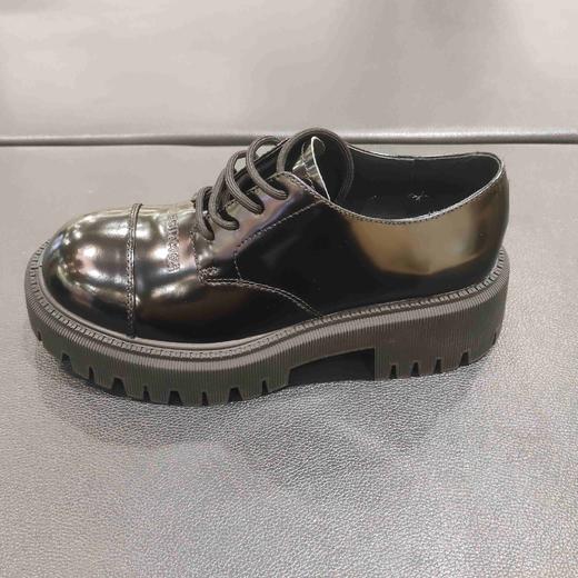 lFGJ 6127松糕厚底增高英伦风百搭黑色小皮鞋女新款系带单鞋 商品图1