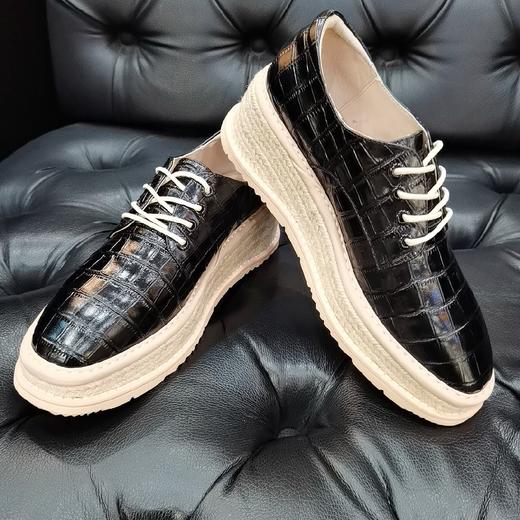 LFGJ 8402 松糕厚底牛津编织单鞋增高女鞋坡跟 真皮小皮鞋 商品图10