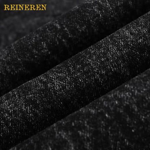 炒雪花腰部拼皮牛仔裤 商品图4