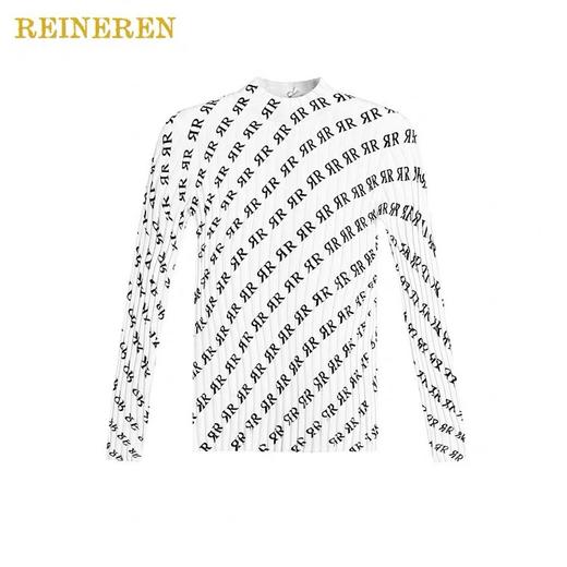 R字母印花后背撞色金扣打底针织上衣 商品图1