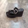 LFGJ 9602 设计师款松糕厚底漆皮拖鞋后空女凉鞋 商品缩略图7