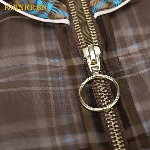 欧根纱格纹拼接短上衣 商品图3