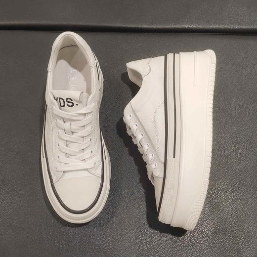 lFGJ 6804厚底真皮小白鞋百搭夏增高显瘦春秋休闲松糕鞋 商品图3