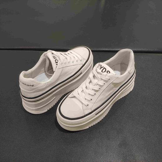 lFGJ 6804厚底真皮小白鞋百搭夏增高显瘦春秋休闲松糕鞋 商品图5