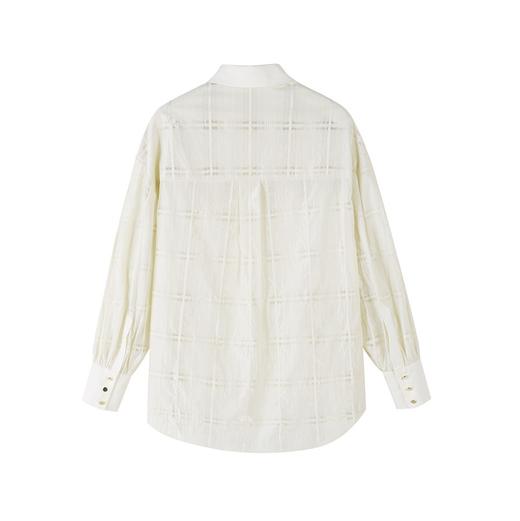 提花格纹长袖衬衫 商品图1