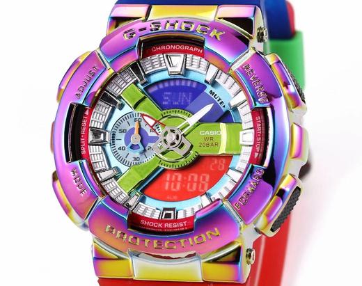 CASIO卡西欧G-SHOCK彩虹金属款潮流手表GM-110【白敬亭同款】潮流角斗场即将开启金属战甲炫酷登场，G-SHOCK以GA-110系列为原型,进化重生推出全新金属表壳系 商品图1