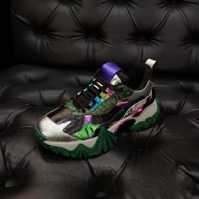 LFGJ 4906 春夏新款厚底增高亮面老爹鞋女