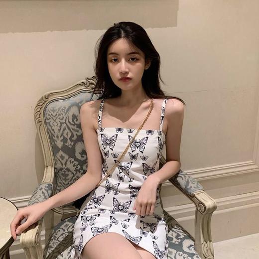 短款吊带显瘦连衣裙女2021年新款夏收腰气质夏天裙子吊带裙小个子七夕情人节 商品图0