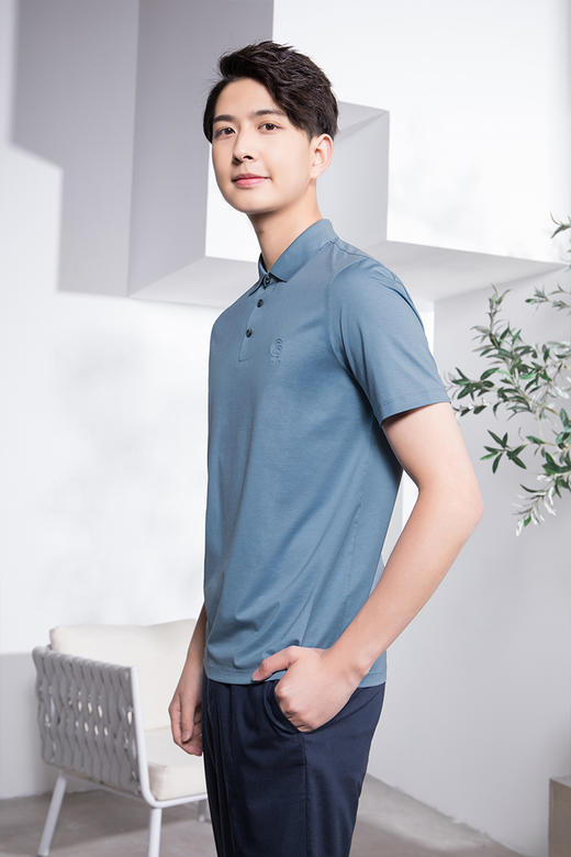 callisto玉蚕丝翻领T恤  SQTSS193C 商品图2