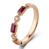Half&Half(Half&Half) 18K金 红宝石配钻石 戒指 玫瑰金色 55号 商品缩略图0