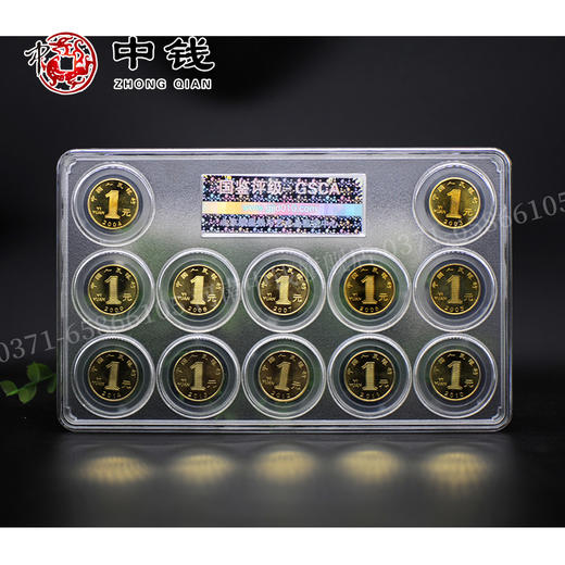 河南中钱 中国金币 2003-014年十二生肖流通纪念币 全套收藏 封装评级珍藏版 商品图0