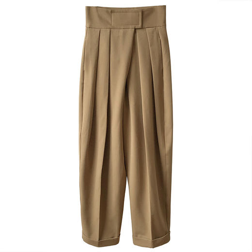 【走路带风 气场全开】高腰设计感 魔术贴西装裤 宽松阔腿 拖地裤 斜门襟裤子 商品图6