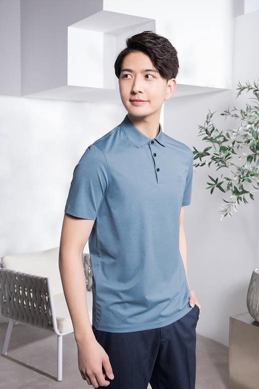 callisto玉蚕丝翻领T恤  SQTSS193C 商品图1