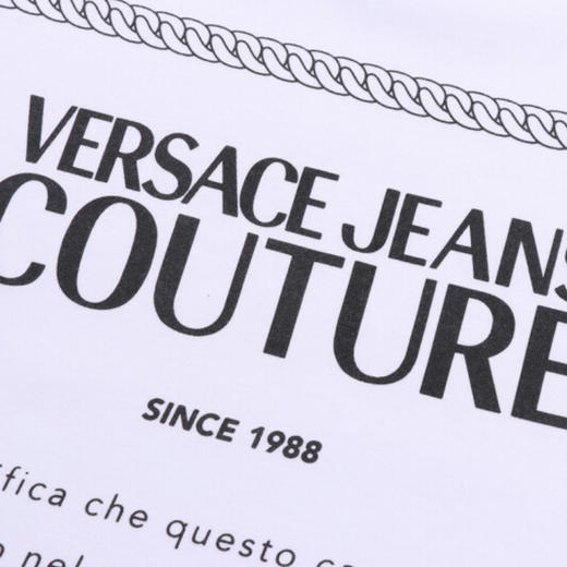 VERSACE JEANS 范思哲 男士白色棉质LOGO短袖T恤 B3GUA7TF 30171 003 商品图3