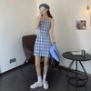 chic复古格子吊带连衣裙女2021夏季新款学生显瘦甜美气质初恋短裙七夕情人节 商品缩略图4