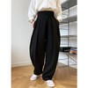 【走路带风 气场全开】高腰设计感 魔术贴西装裤 宽松阔腿 拖地裤 斜门襟裤子 商品缩略图4