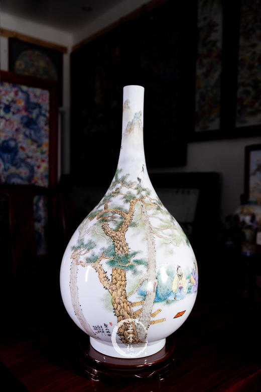 杨海新:粉彩圣人施教图胆瓶 商品图1