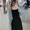 新款性感吊带小黑裙套装女韩版显瘦长袖短款半身裙女连衣裙套装连衣裙女装服饰出游七夕情人节 商品缩略图2