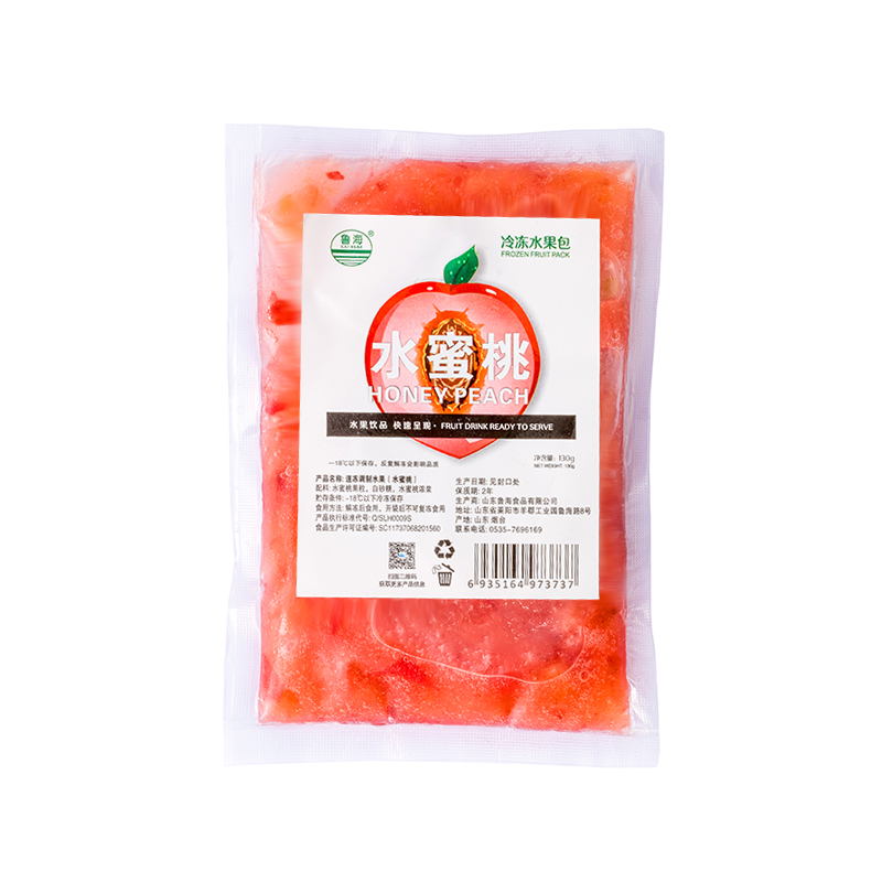鲁海 速冻调制水果包 水蜜桃口味130g/袋 60袋/箱