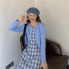 chic复古格子吊带连衣裙女2021夏季新款学生显瘦甜美气质初恋短裙七夕情人节 商品缩略图3