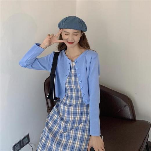 chic复古格子吊带连衣裙女2021夏季新款学生显瘦甜美气质初恋短裙七夕情人节 商品图3