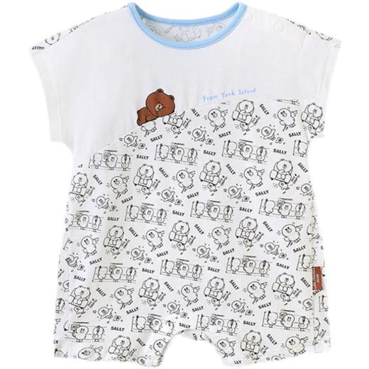 英氏婴儿短哈连体衣宝宝纯棉爬服夏款卡通连体哈衣YRHBJ21602A01 商品图4