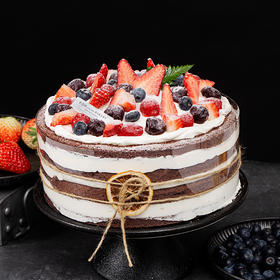 莓莓火山巧克力胚裸蛋糕，需提前两天预定