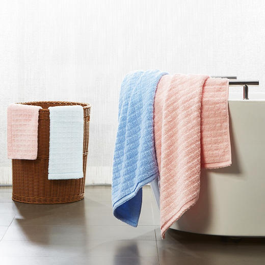 【多样屋专柜】莫兰迪抗菌浴巾+面巾组合/水蓝/T 商品图1