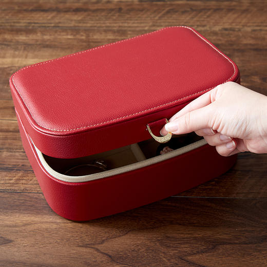 【多样屋专柜】荔枝纹首饰盒/中/红 商品图5