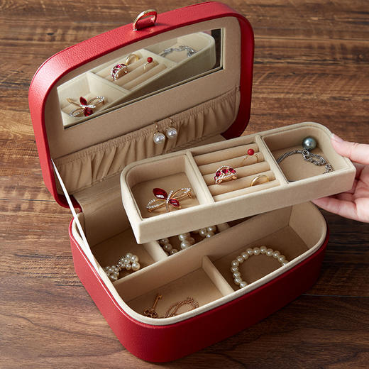 【多样屋专柜】荔枝纹首饰盒/中/红 商品图6