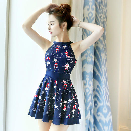 【泳衣】* 遮肚显瘦保守钢托小胸聚拢泳装 商品图5