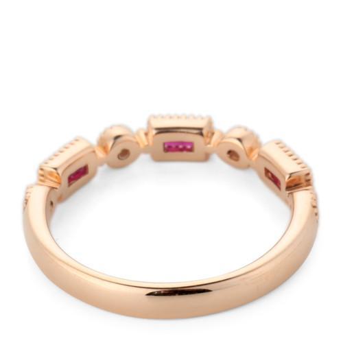 Half&Half(Half&Half) 18K金 红宝石配钻石 戒指 玫瑰金色 55号 商品图3