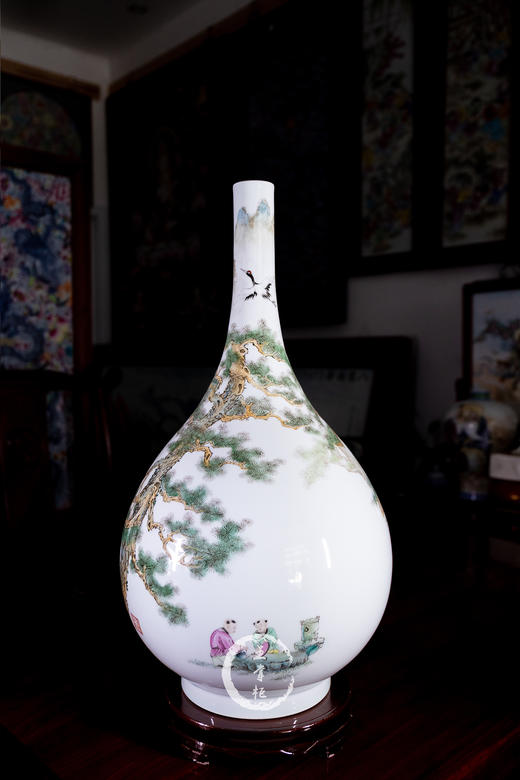 杨海新:粉彩圣人施教图胆瓶 商品图2