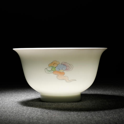 俊德丨吉祥如意 景德镇釉上粉彩白瓷 盖碗 150ml 商品图1
