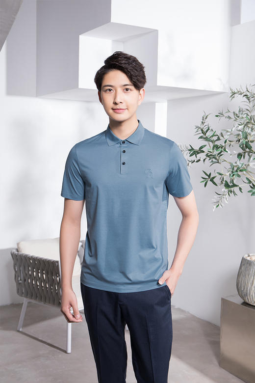 callisto玉蚕丝翻领T恤  SQTSS193C 商品图0